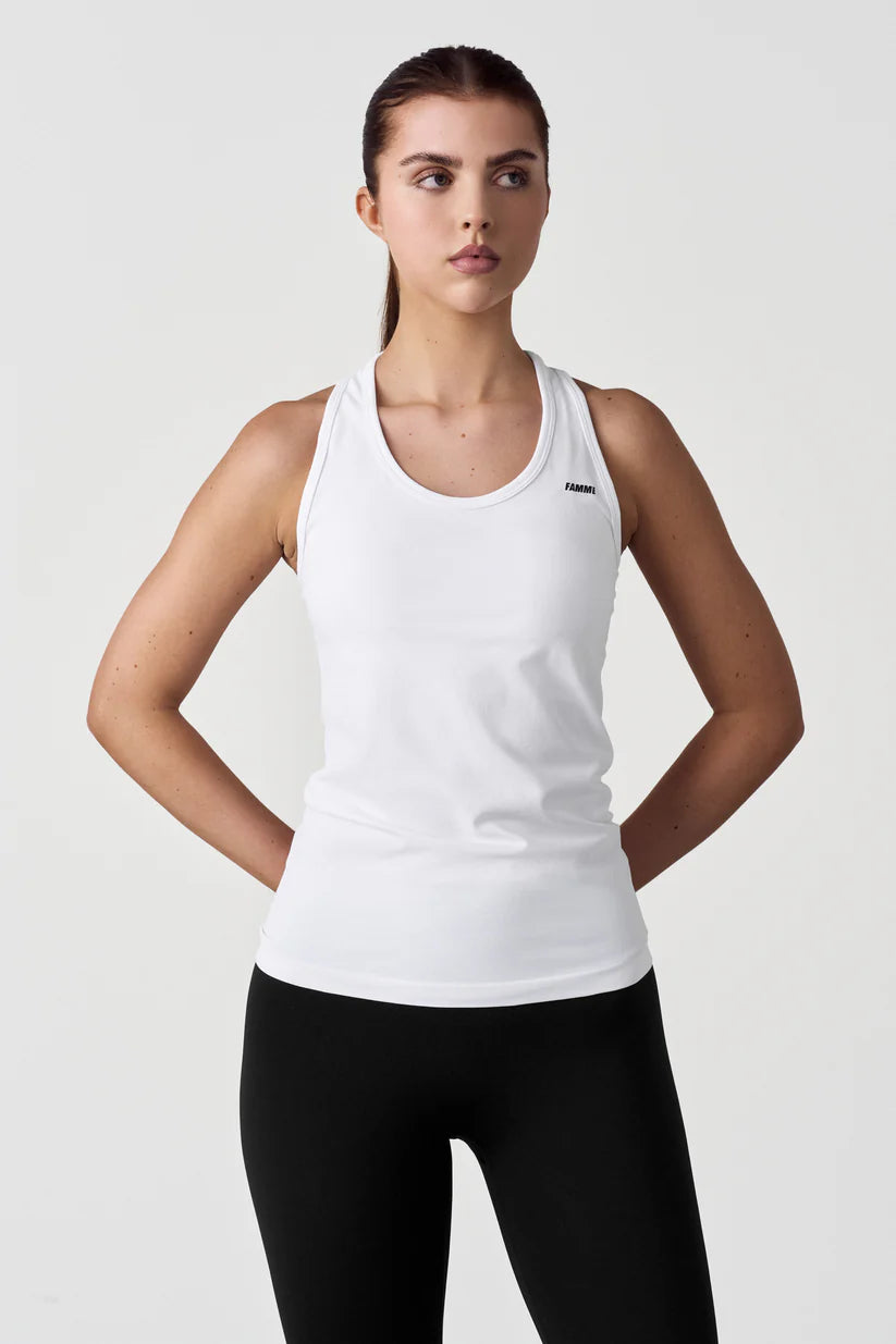 FAMME Atlantic Tank Top Vit - Träningslinne