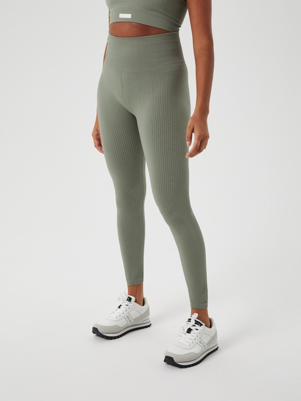 BJÖRN BORG Studio Seamless Rib Tights Vetiver