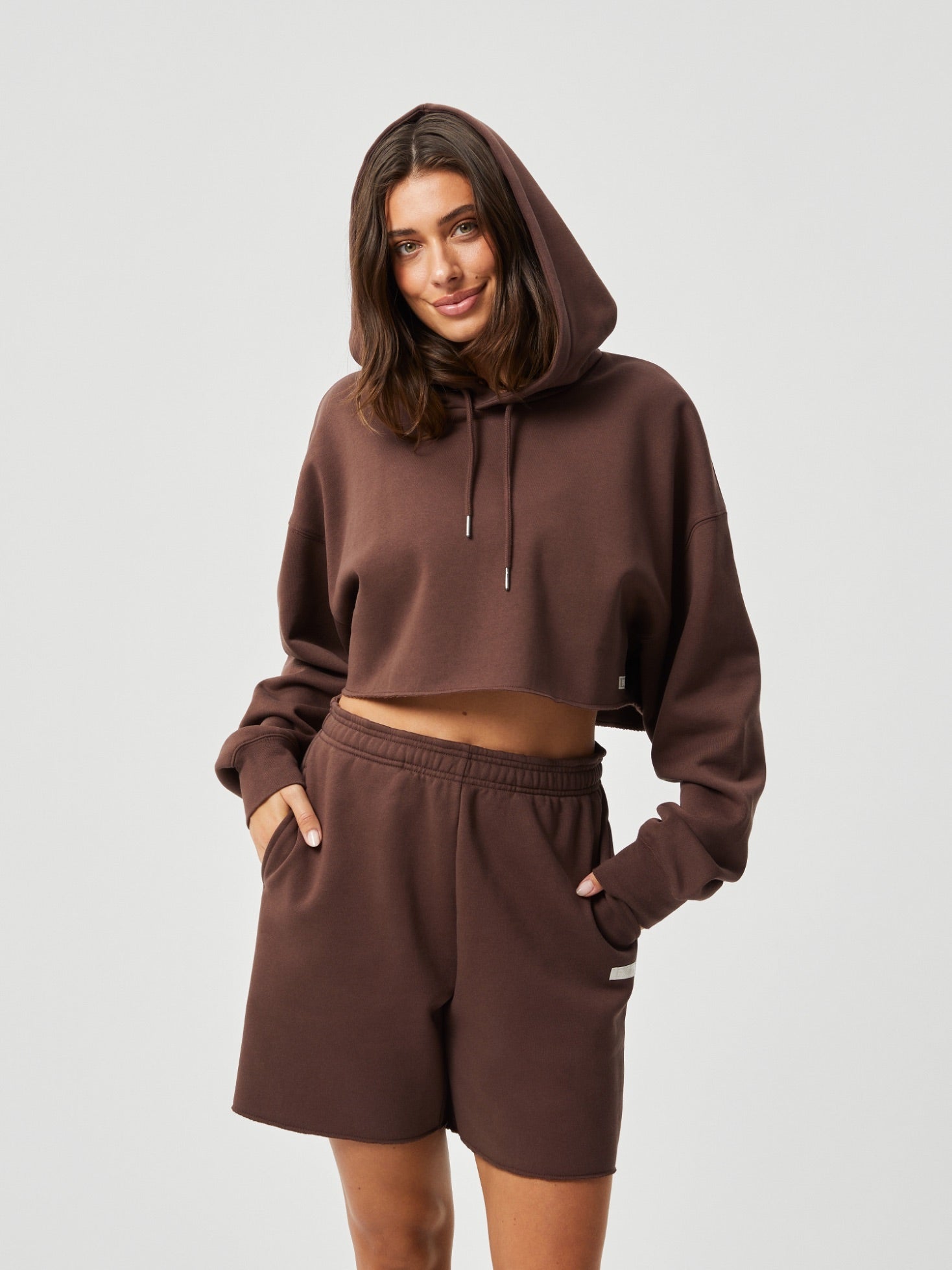 BJÖRN BORG Studio Oversized Cropped Hoodie French Toast