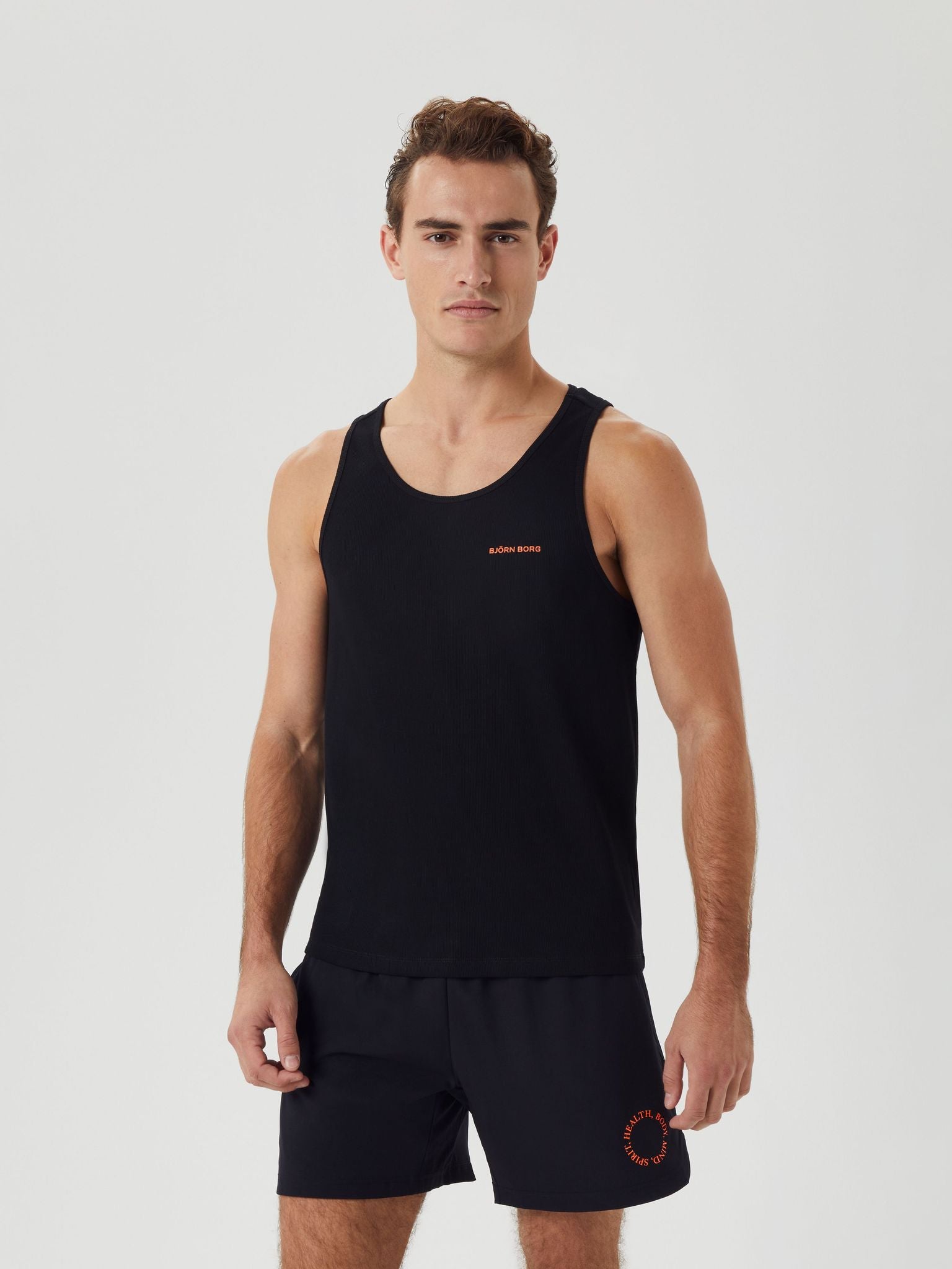 BJÖRN BORG Borg Gym Rib Tank Black Beauty