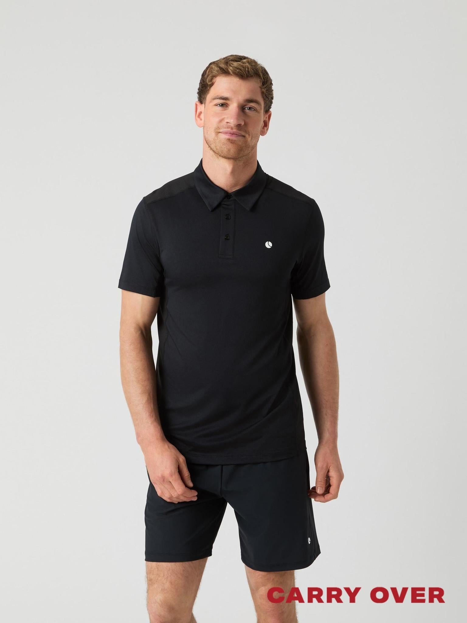 BJÖRN BORG Ace Mesh Panel Polo Shirt Black Beauty