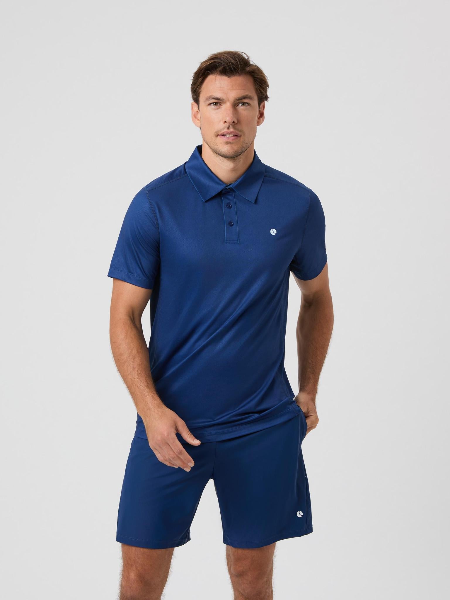 BJÖRN BORG Ace Mesh Panel Polo Shirt Estate Blue