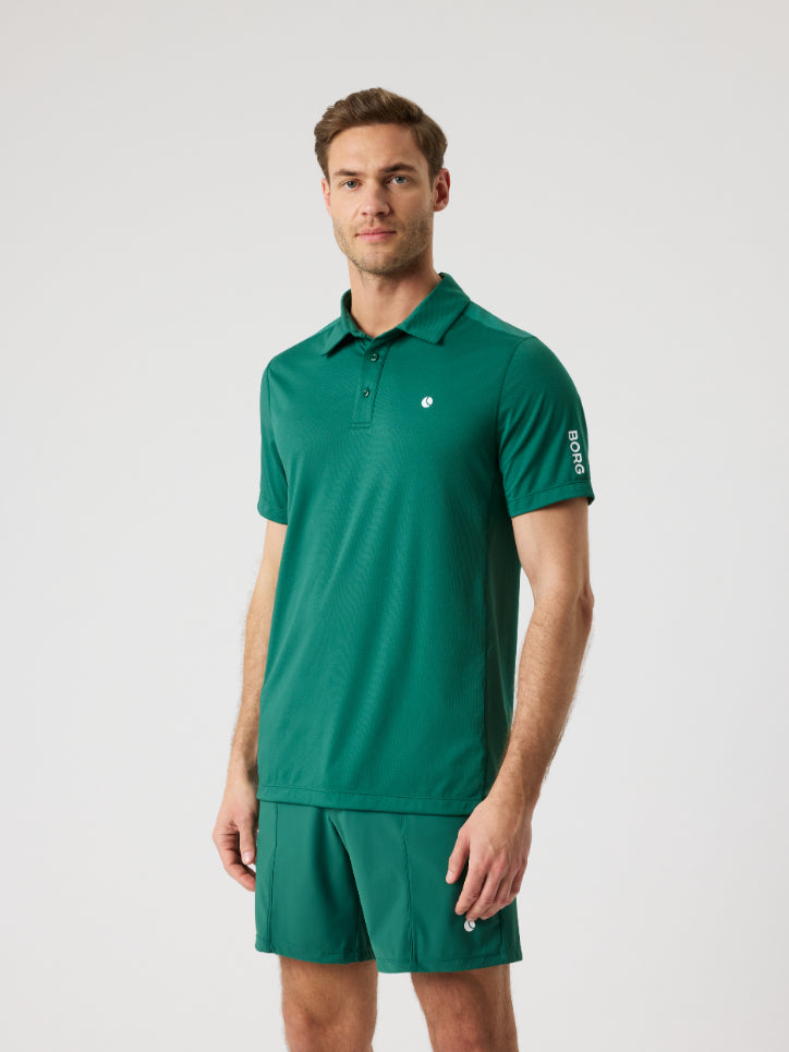 BJÖRN BORG Ace Mesh Panel Polo Shirt Posy Green