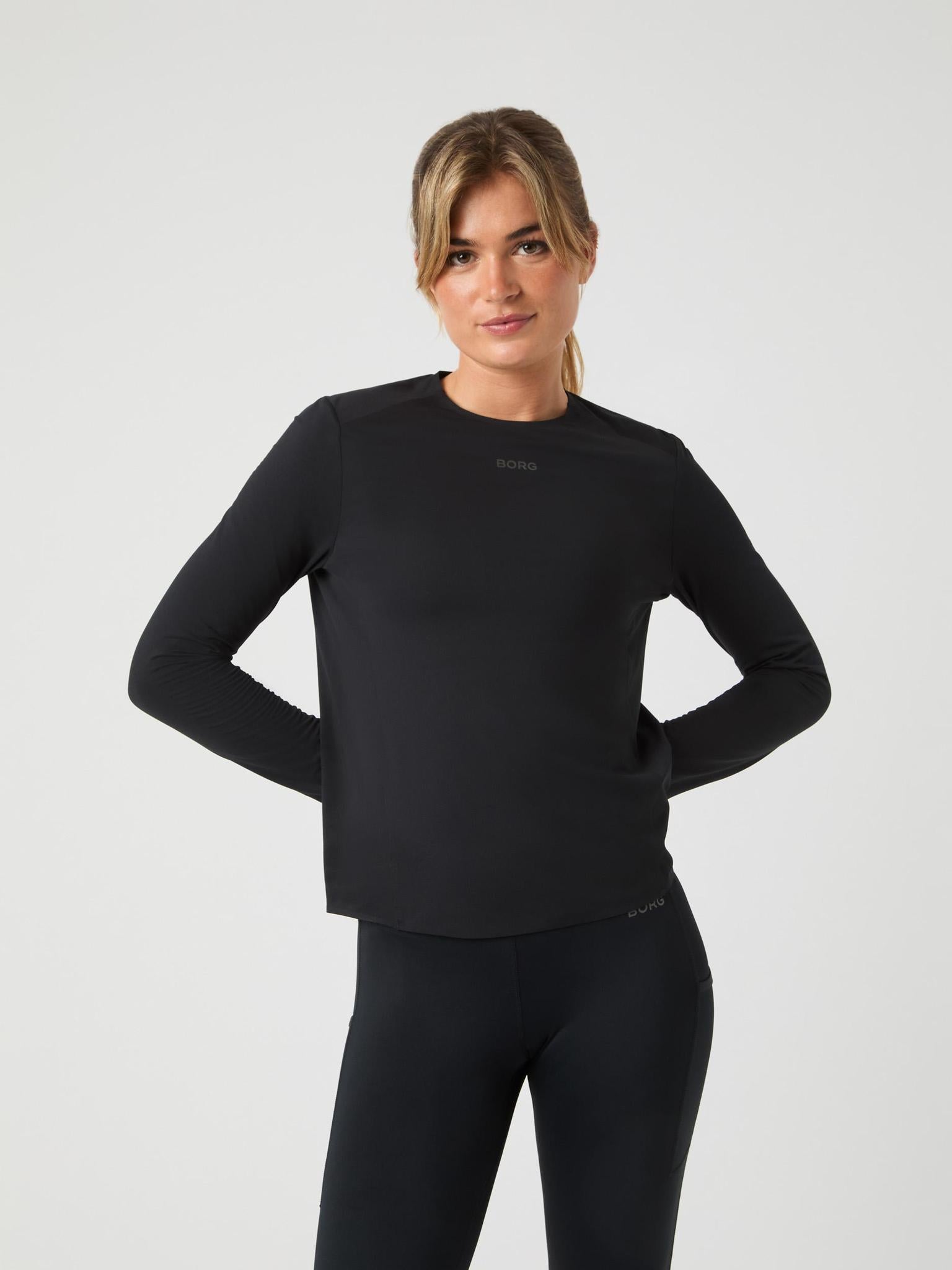 BJÖRN BORG Borg Performance Feather Long Sleeve T-shirt Black Beauty