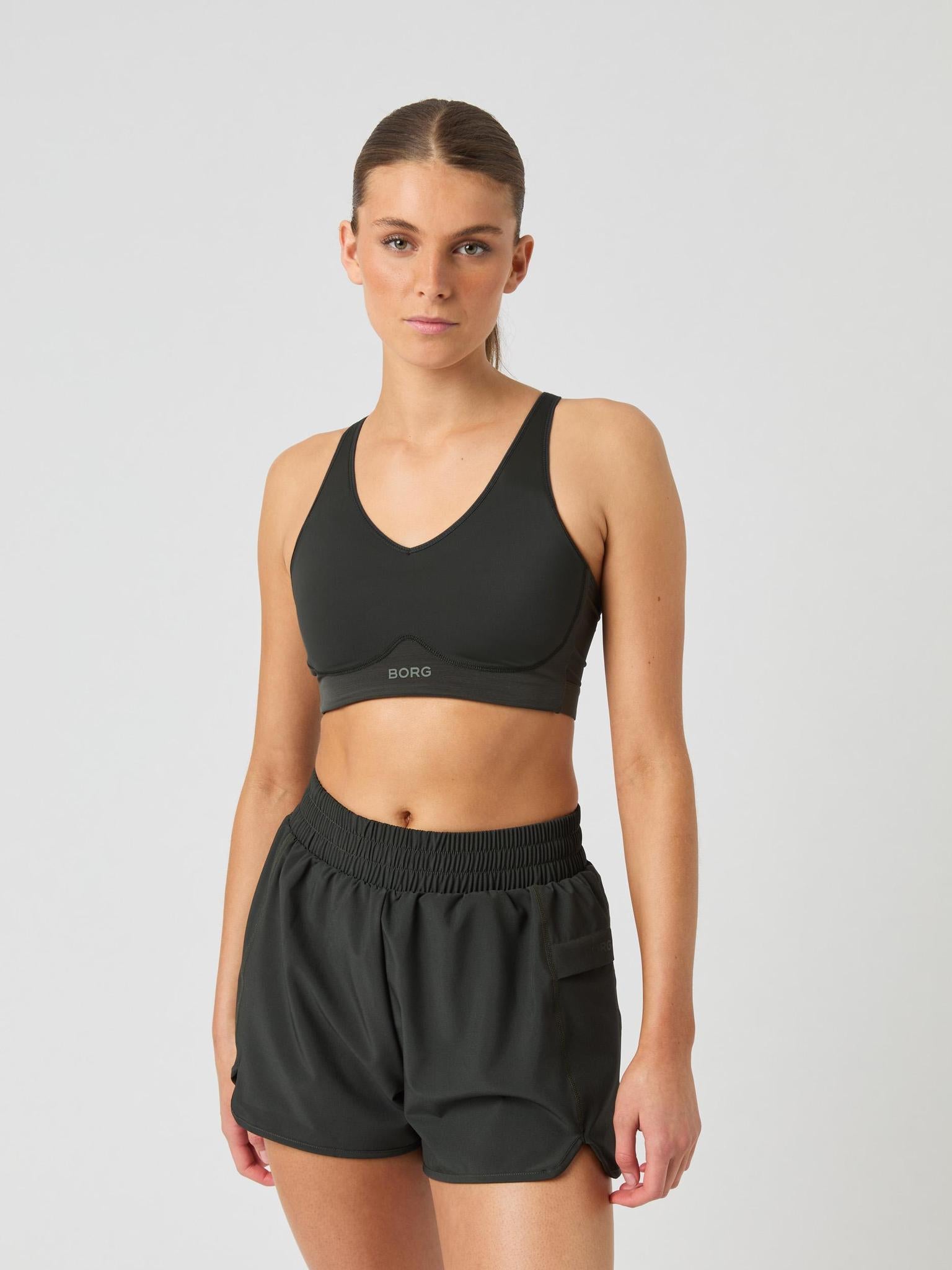 BJÖRN BORG Borg Mid V Support Sports Bra Peat