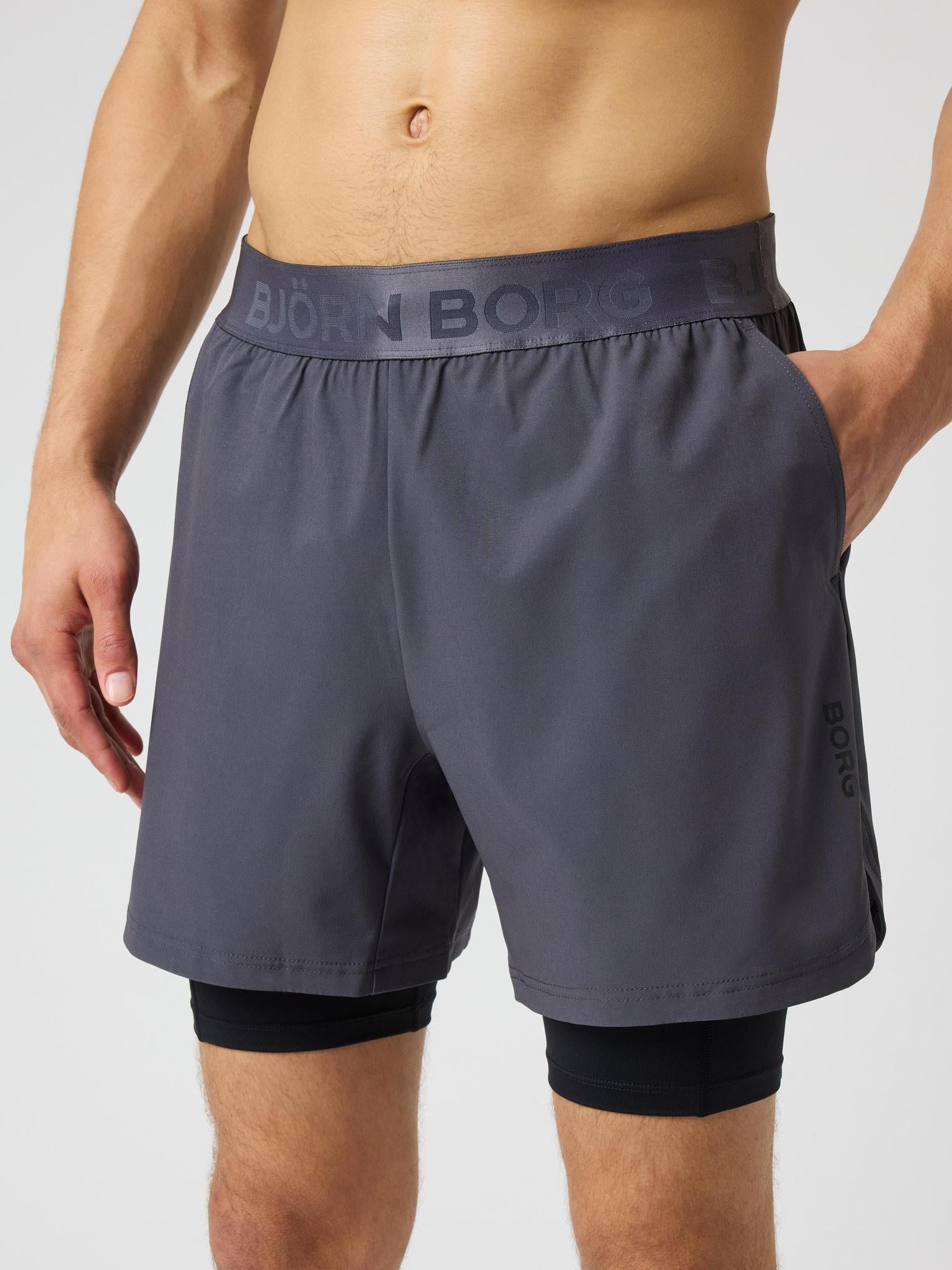BJÖRN BORG Borg 2 IN 1 Shorts Asphalt