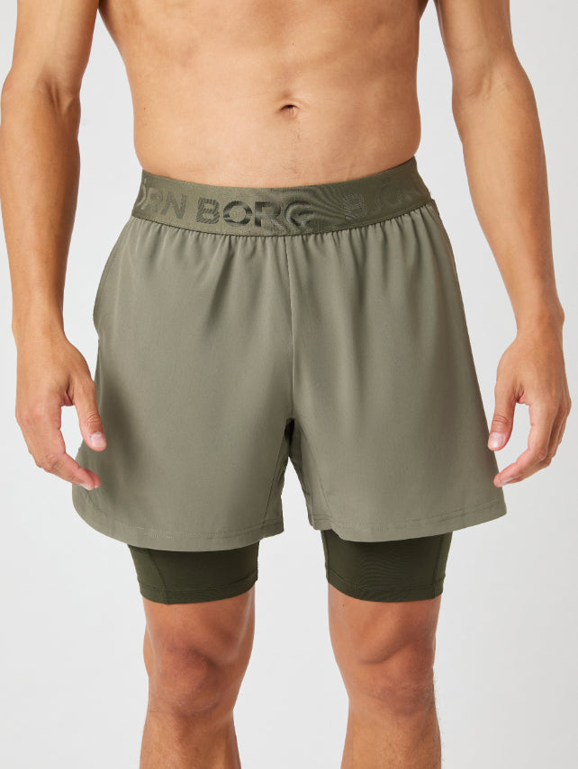 BJÖRN BORG Borg 2 IN 1 Shorts Dusty Olive