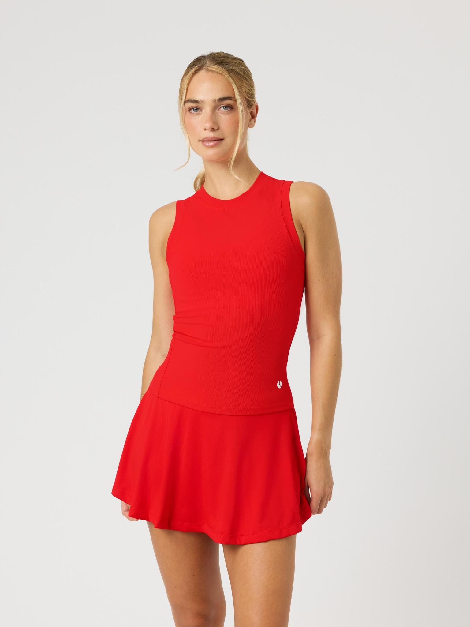 BJÖRN BORG Ace Pocket Ribbed Tank Top Flame Scarlet