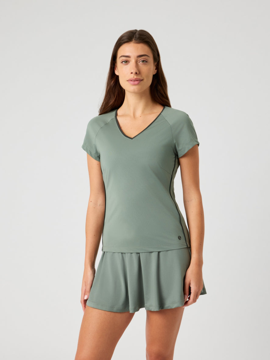 BJÖRN BORG Ace V Neck T-shirt Agave Green