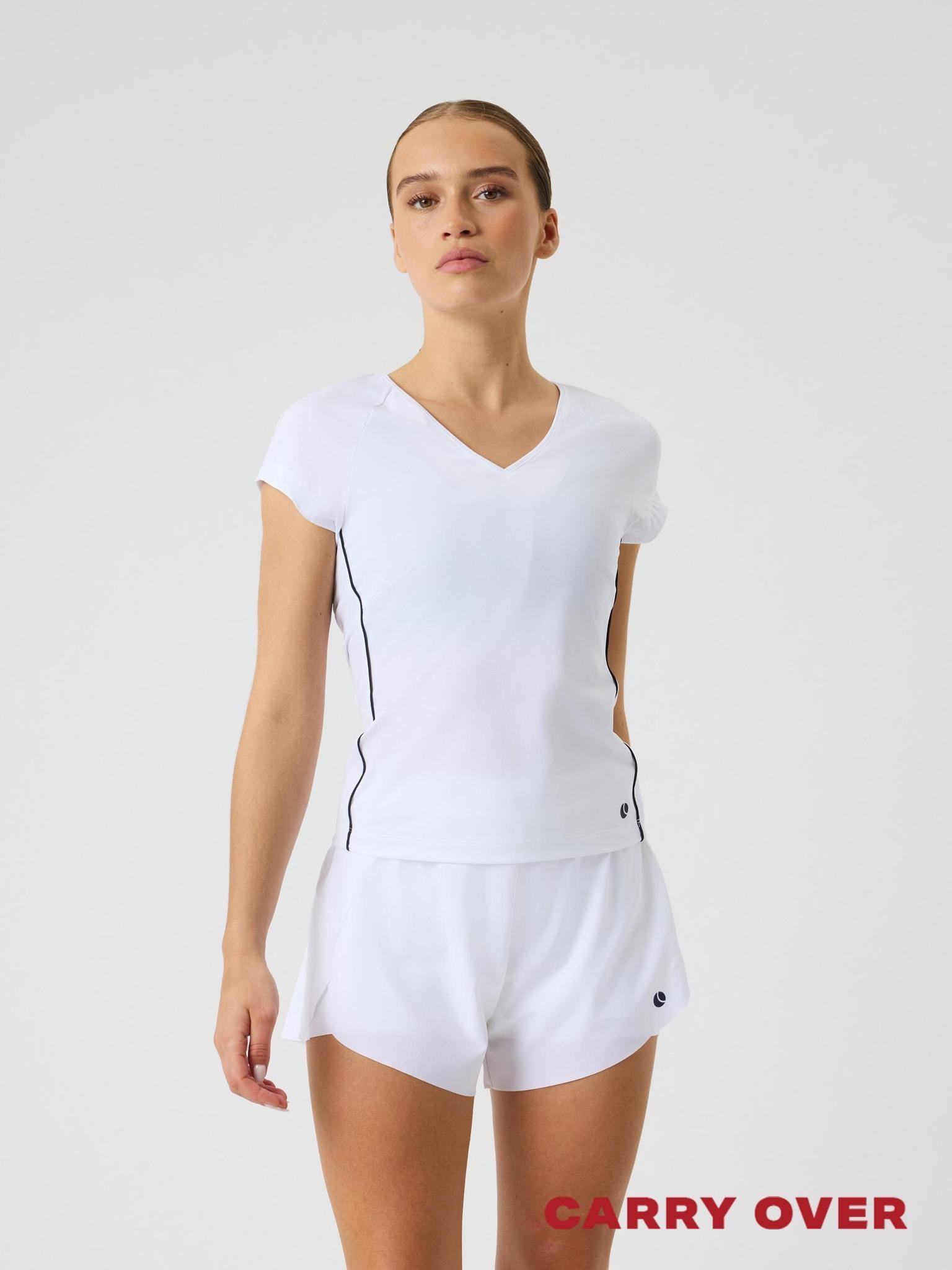 BJÖRN BORG Ace V Neck T-shirt Brilliant White