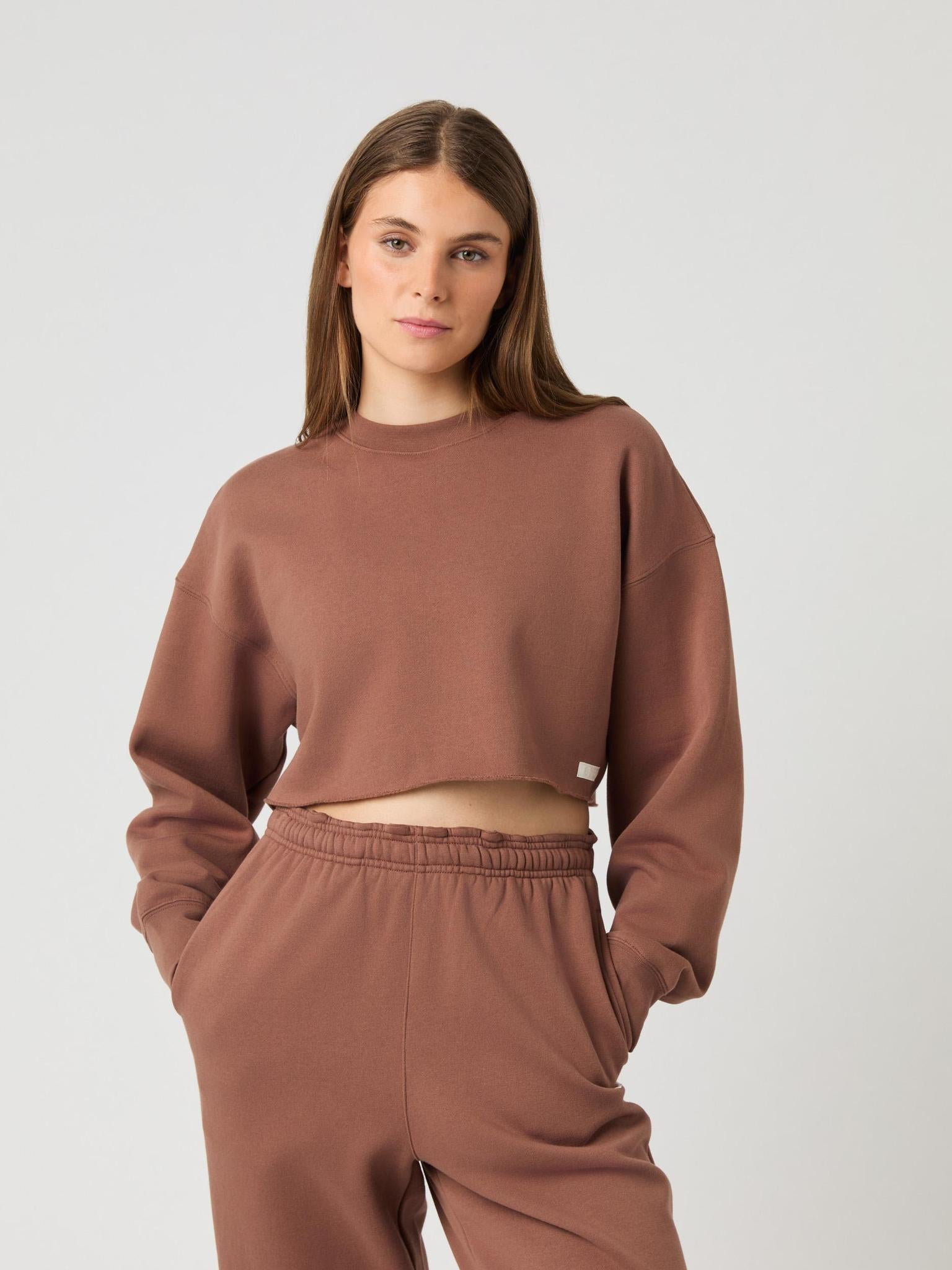 BJÖRN BORG Studio Oversized Cropped Sweatshirt Acorn