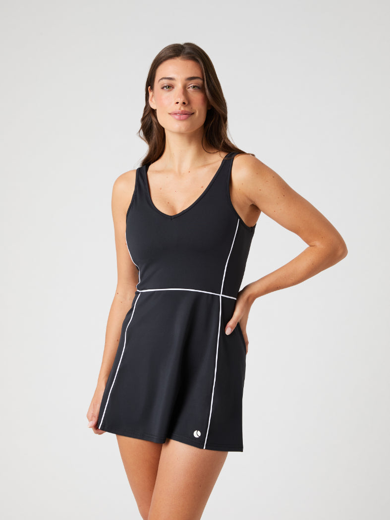 BJÖRN BORG Ace V Dress Black Beauty