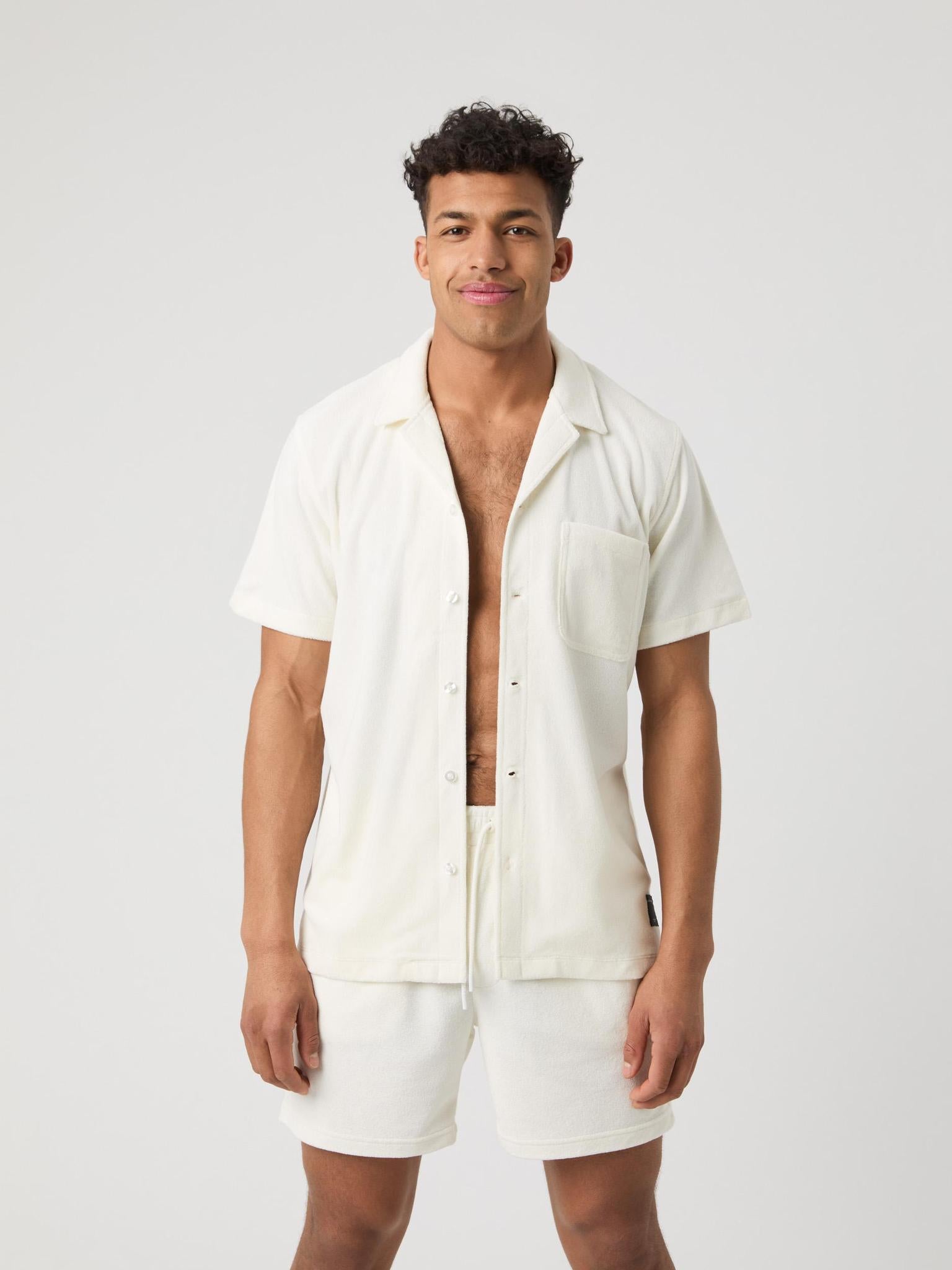 BJÖRN BORG Borg Toweling Pool Shirt Egret