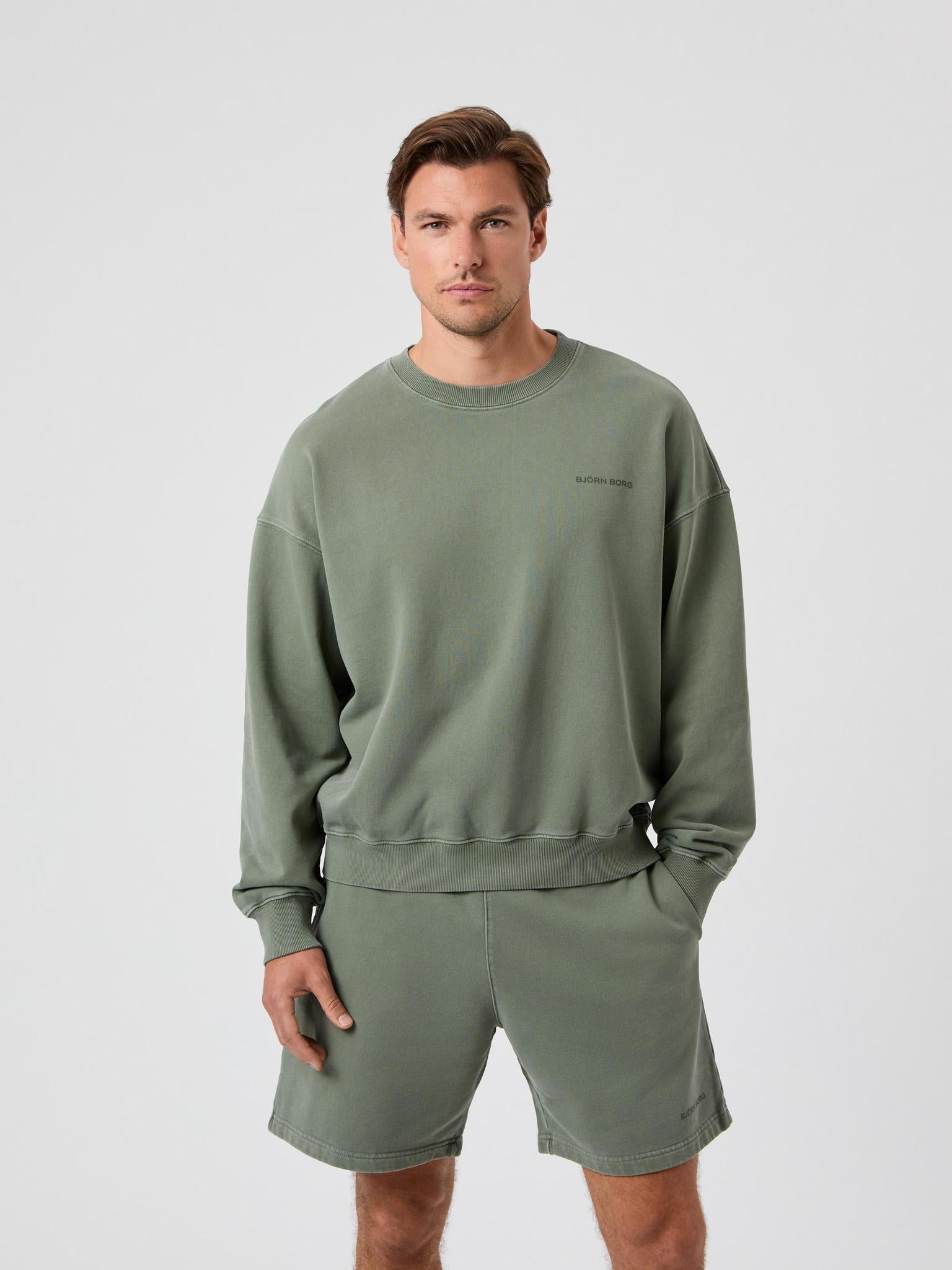 BJÖRN BORG Borg Oversized Washed Sweatshirt Thyme
