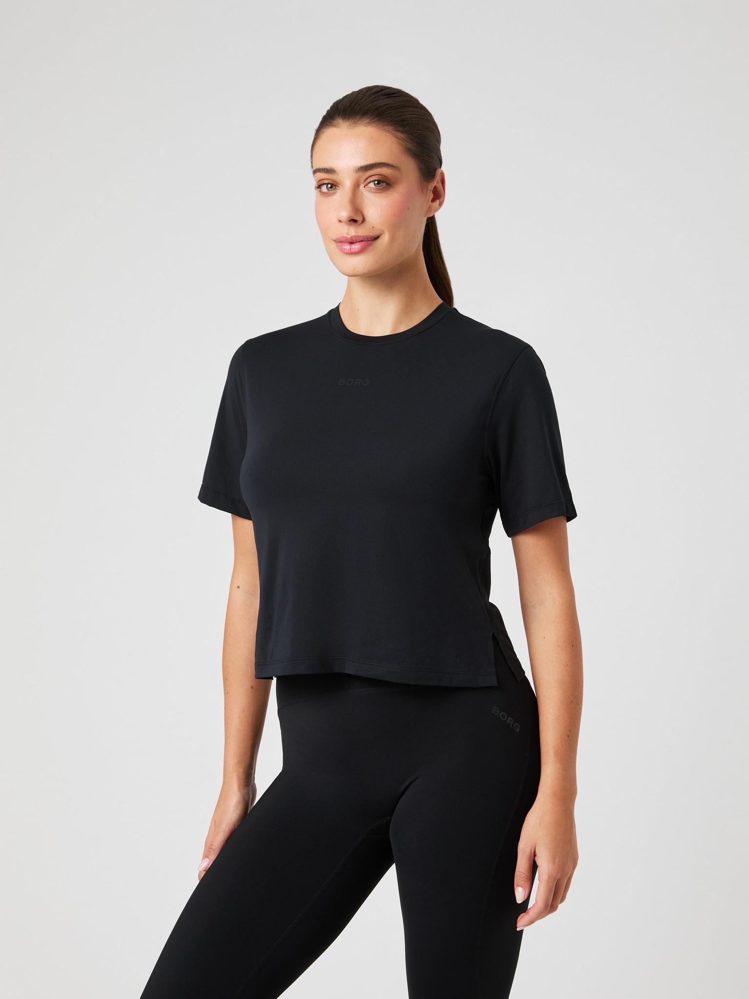 BJÖRN BORG Borg Cropped T-shirt Black Beauty