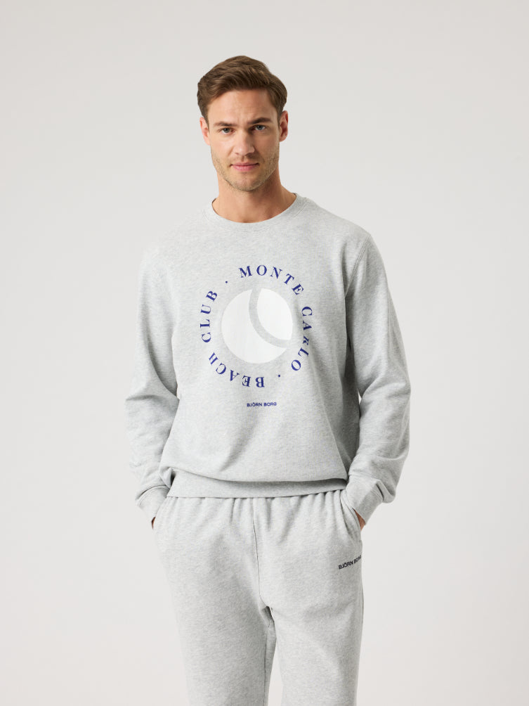 BJÖRN BORG Borg Classic Print Sweatshirt Ultra Light Grey Melange