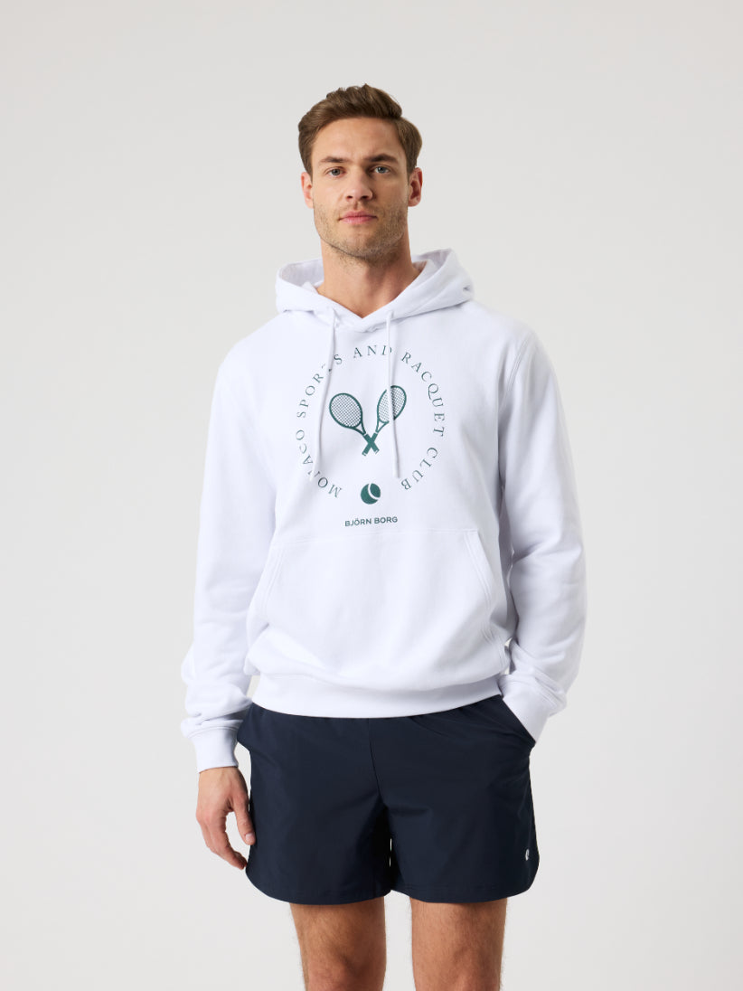 BJÖRN BORG Borg Classic Print Hoodie Brilliant White