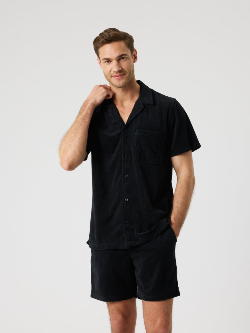 BJÖRN BORG Borg Toweling Pool Shirt Black Beauty
