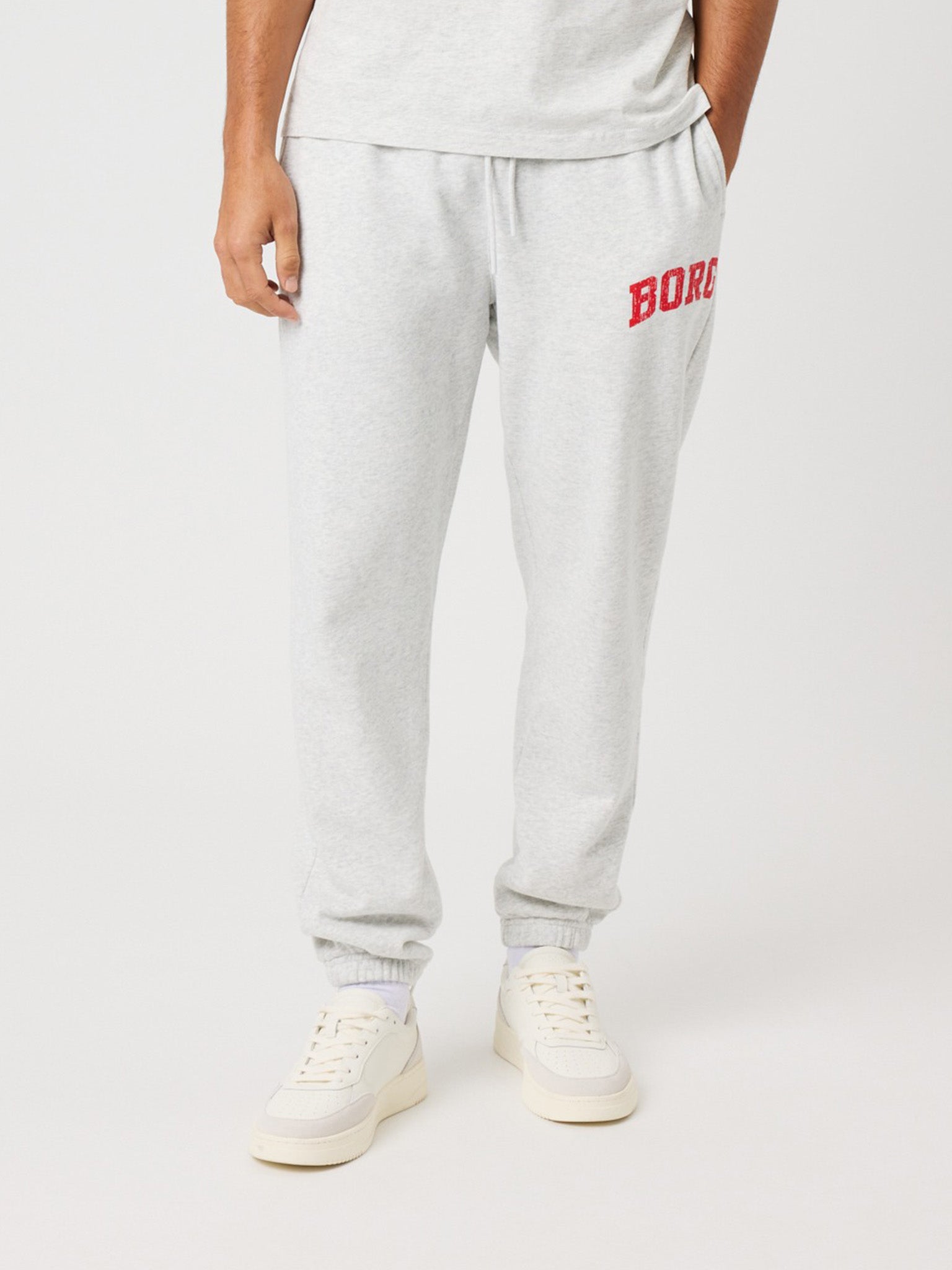 BJÖRN BORG Borg Classic Print Sweatpants Ultra Light Grey Melange