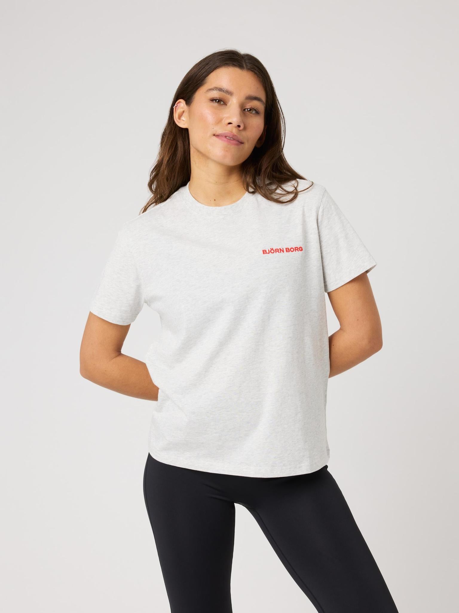 BJÖRN BORG Borg Cotton T-shirt Ultra Light Grey Melange