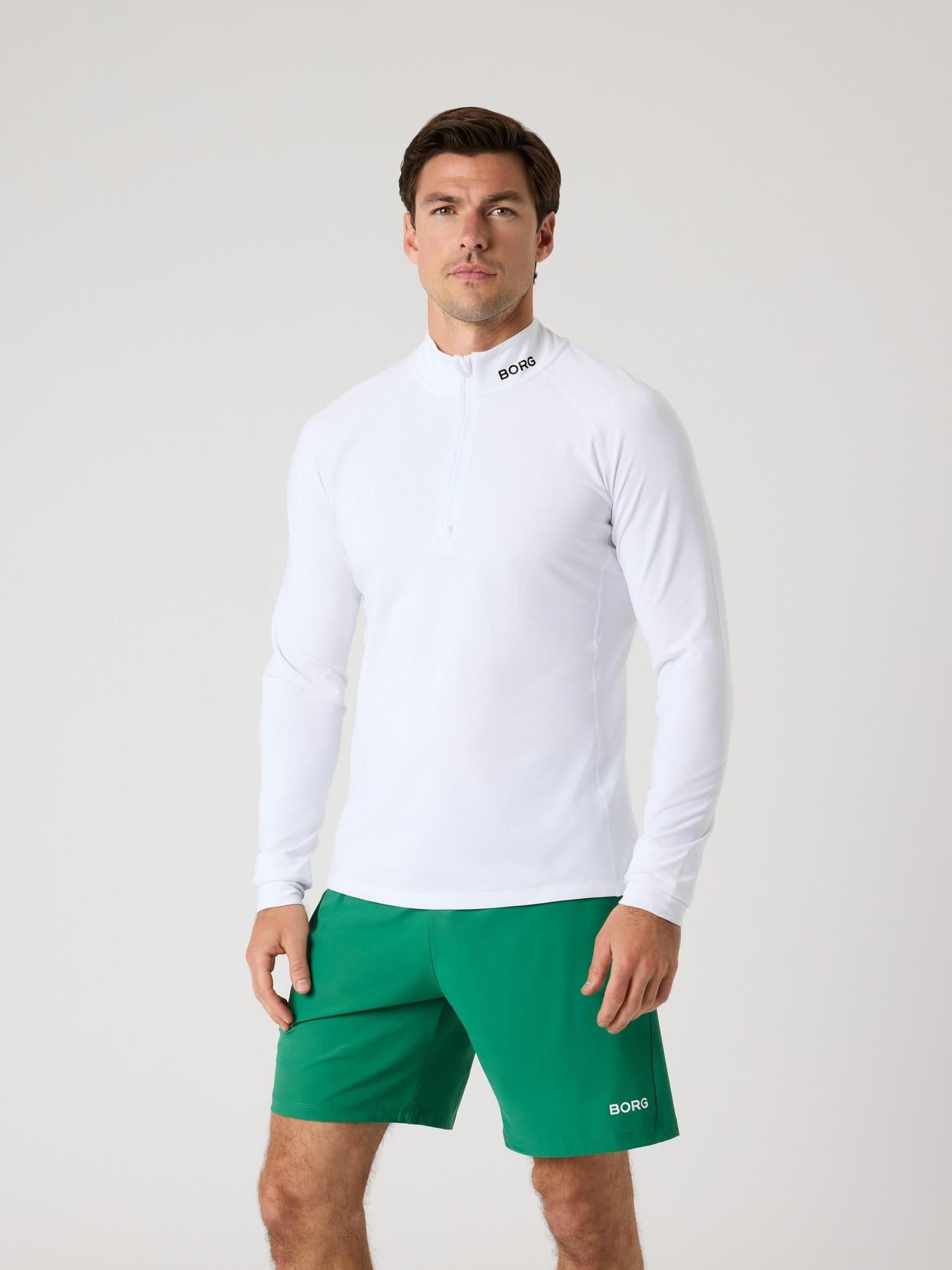 BJÖRN BORG Borg Course Midlayer Half Zip Brilliant White