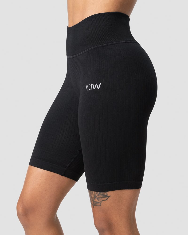 ICIW Ribbed Define Seamless Biker Shorts Black