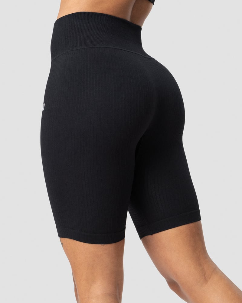 ICIW Ribbed Define Seamless Biker Shorts Black