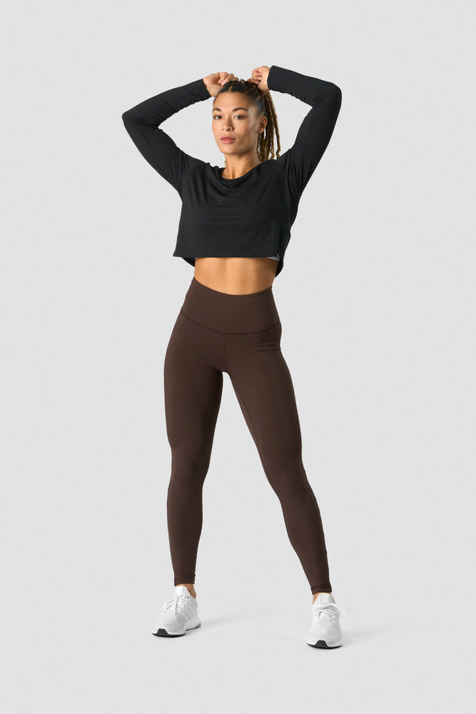 ICIW Stride Cropped Long Sleeve Wmn Black