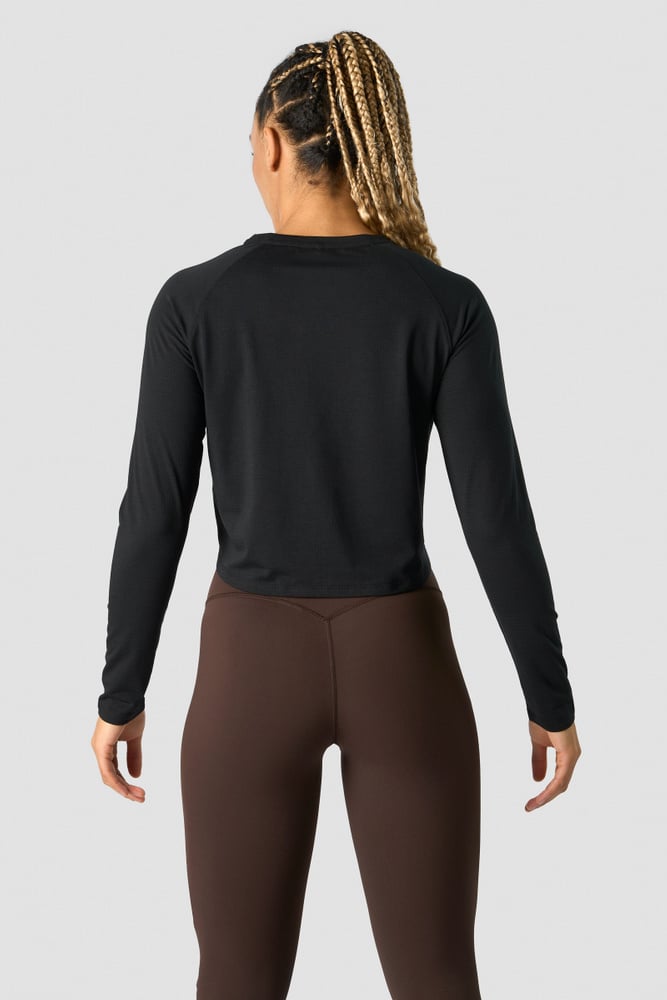 ICIW Stride Cropped Long Sleeve Wmn Black