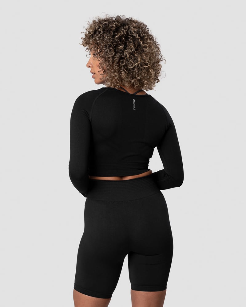 ICIW Define Seamless LS Crop Top Wmn Black