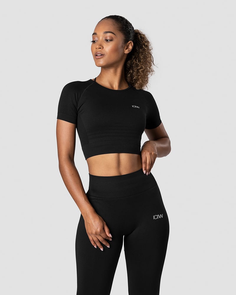 ICIW Define Seamless Cropped T-shirt Black