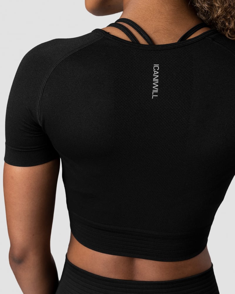 ICIW Define Seamless Cropped T-shirt Black