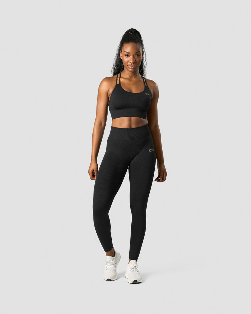 ICIW Ribbed Define Seamless Tights Black