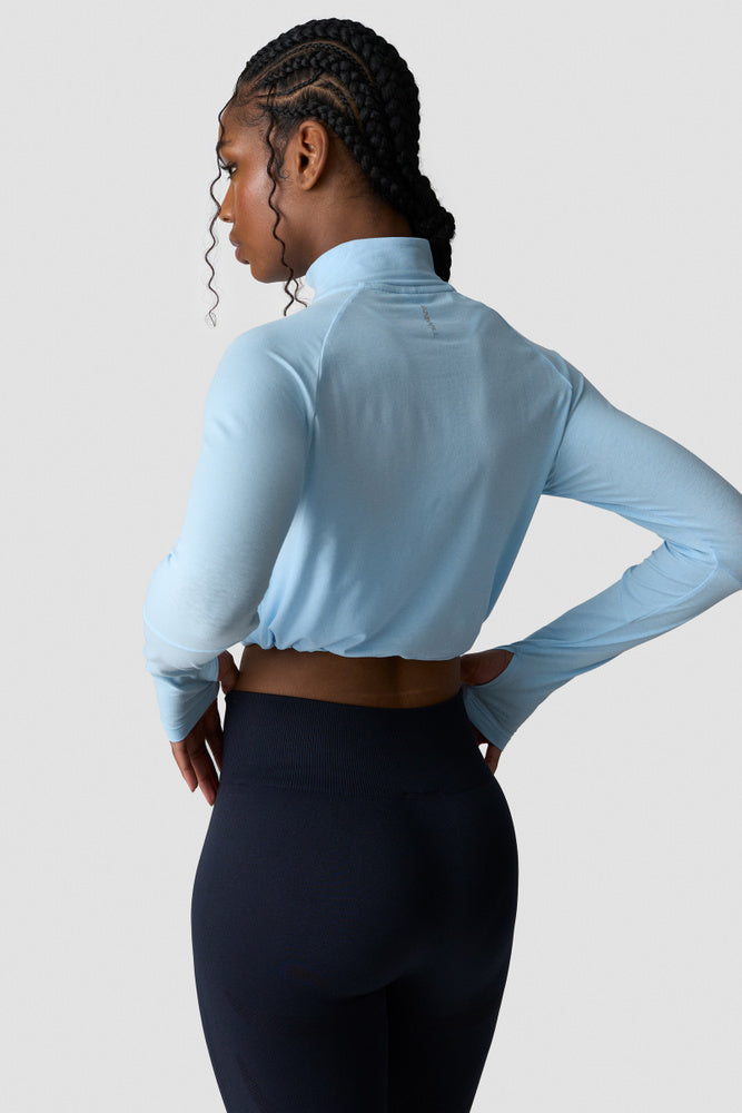 ICIW Define Cropped 1/4 Zip Adjustable Arctic Blue