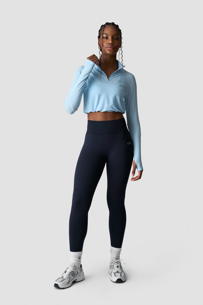 ICIW Define Cropped 1/4 Zip Adjustable Arctic Blue