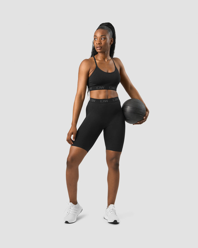 ICIW Define Seamless Logo Biker Shorts Black