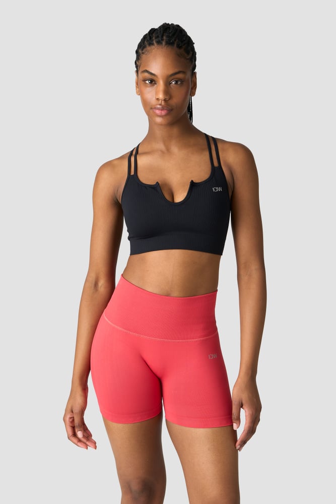 ICIW Ribbed Define Seamless Strappy Bra Black