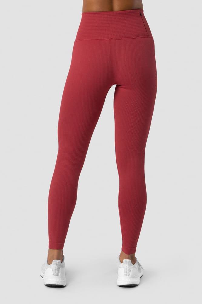 ICIW Ribbed Define Seamless Pocket Tights Autumn Red