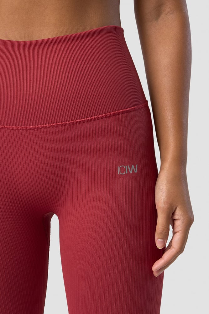 ICIW Ribbed Define Seamless Pocket Tights Autumn Red