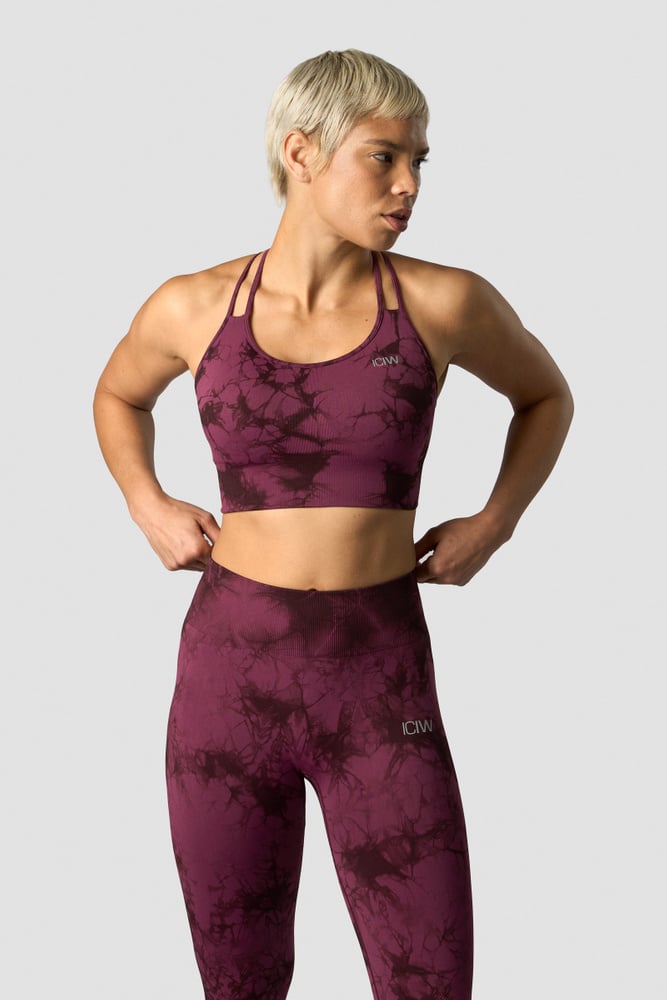 ICIW Define Seamless Tie Dye Sports Bra Burgundy