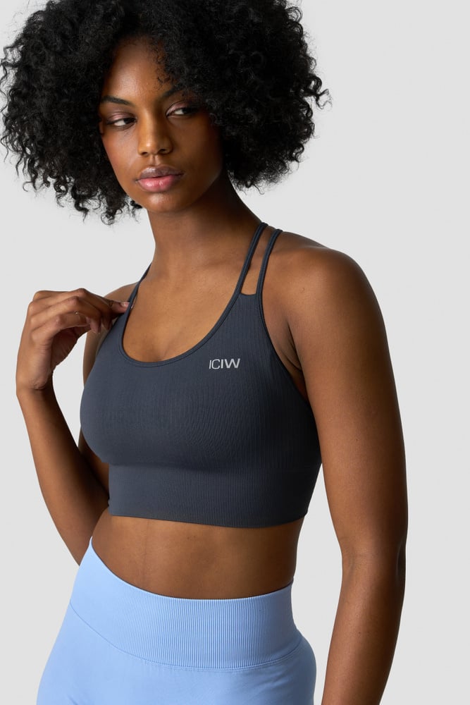 ICIW Ribbed Define Seamless Sports Bra Smokey Blue