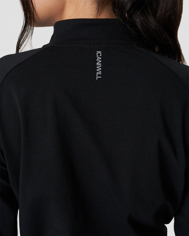 ICIW Define Cropped 1/4 Zip Adjustable Black