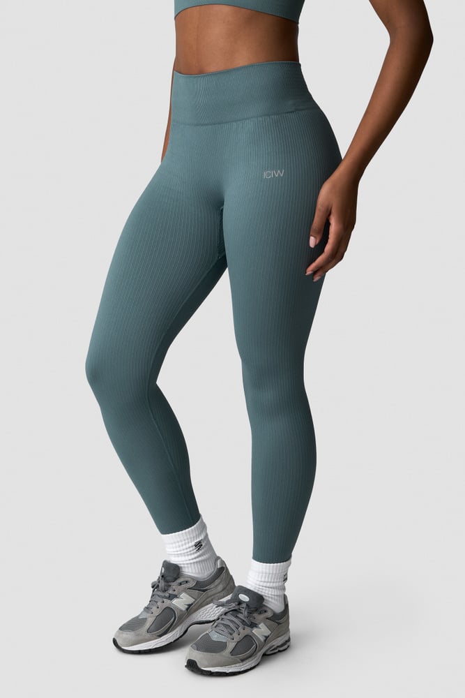 ICIW Ribbed Define Seamless Tights Wmn Jungle Green