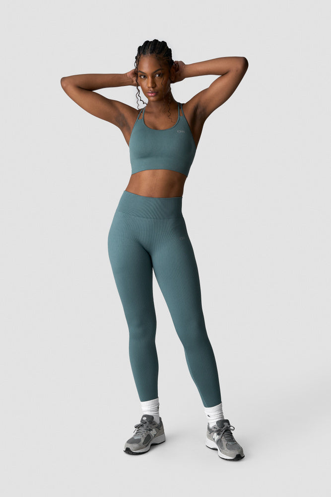 ICIW Ribbed Define Seamless Tights Wmn Jungle Green