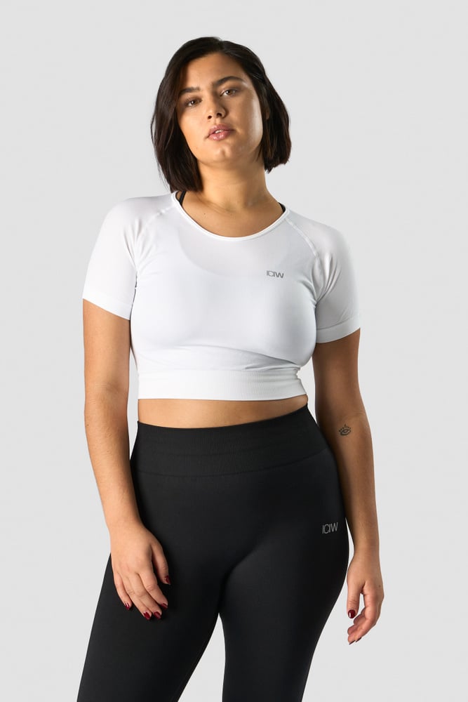 ICIW Define Seamless Cropped T-shirt White Wmn