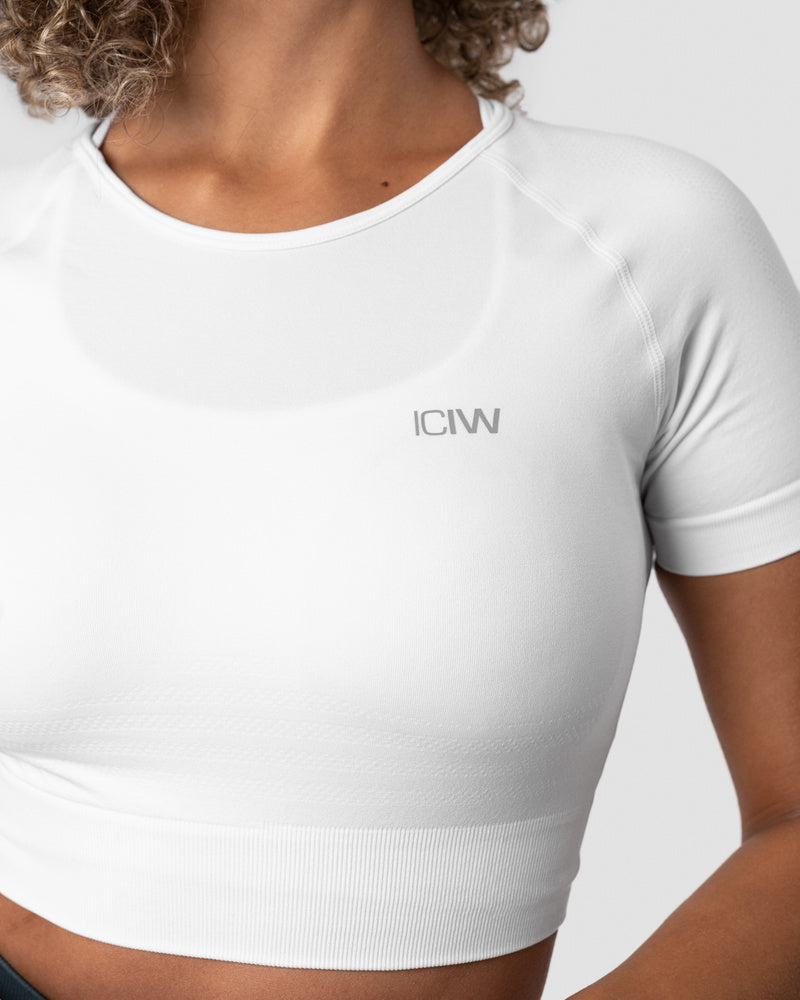 ICIW Define Seamless Cropped T-shirt White Wmn