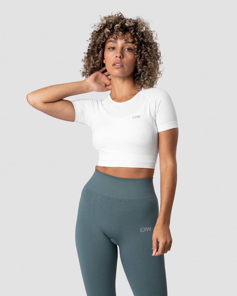 ICIW Define Seamless Cropped T-shirt White Wmn