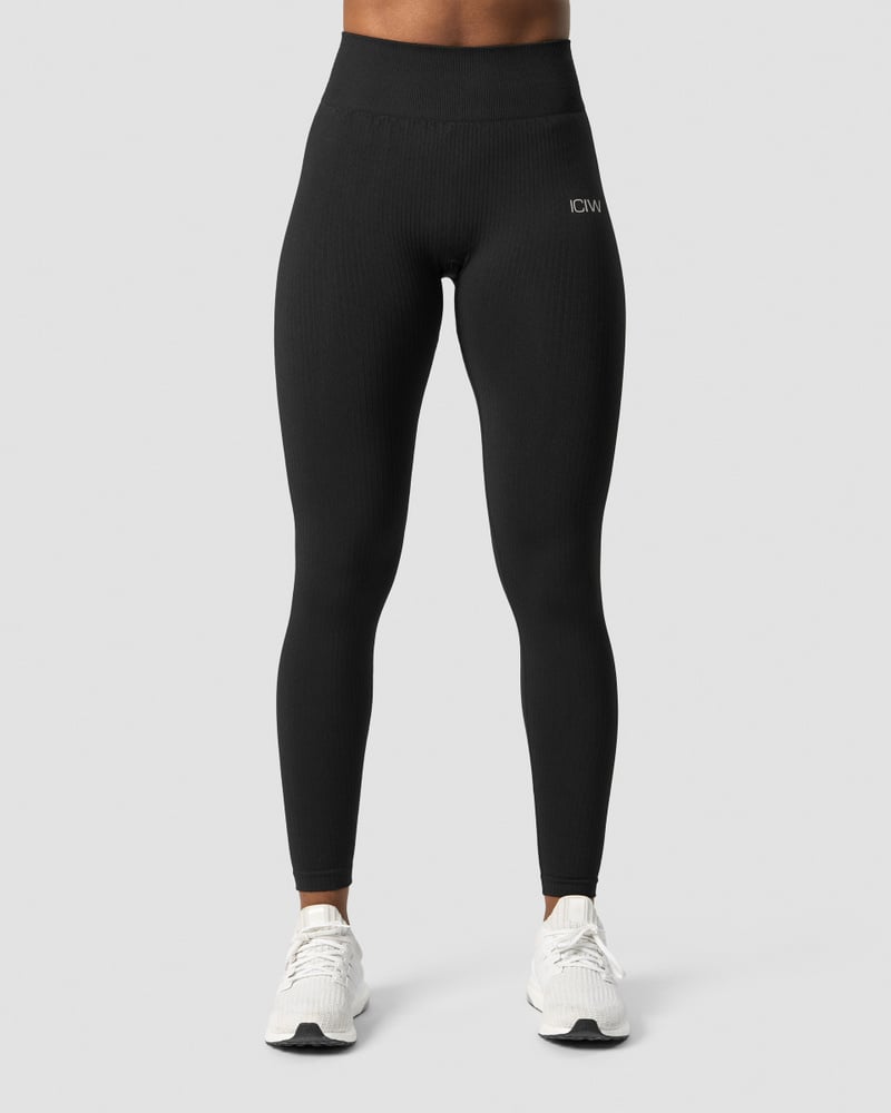 ICIW Ribbed Define Seamless Tights Black Wmn