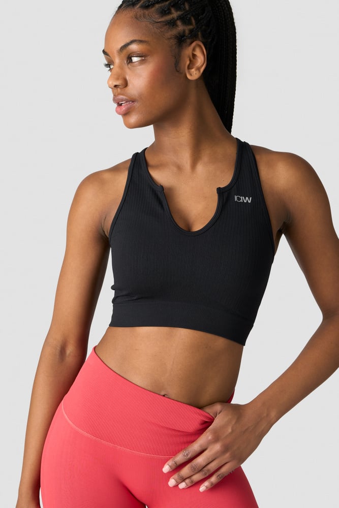 ICIW Ribbed Define Seamless Tank Top Black