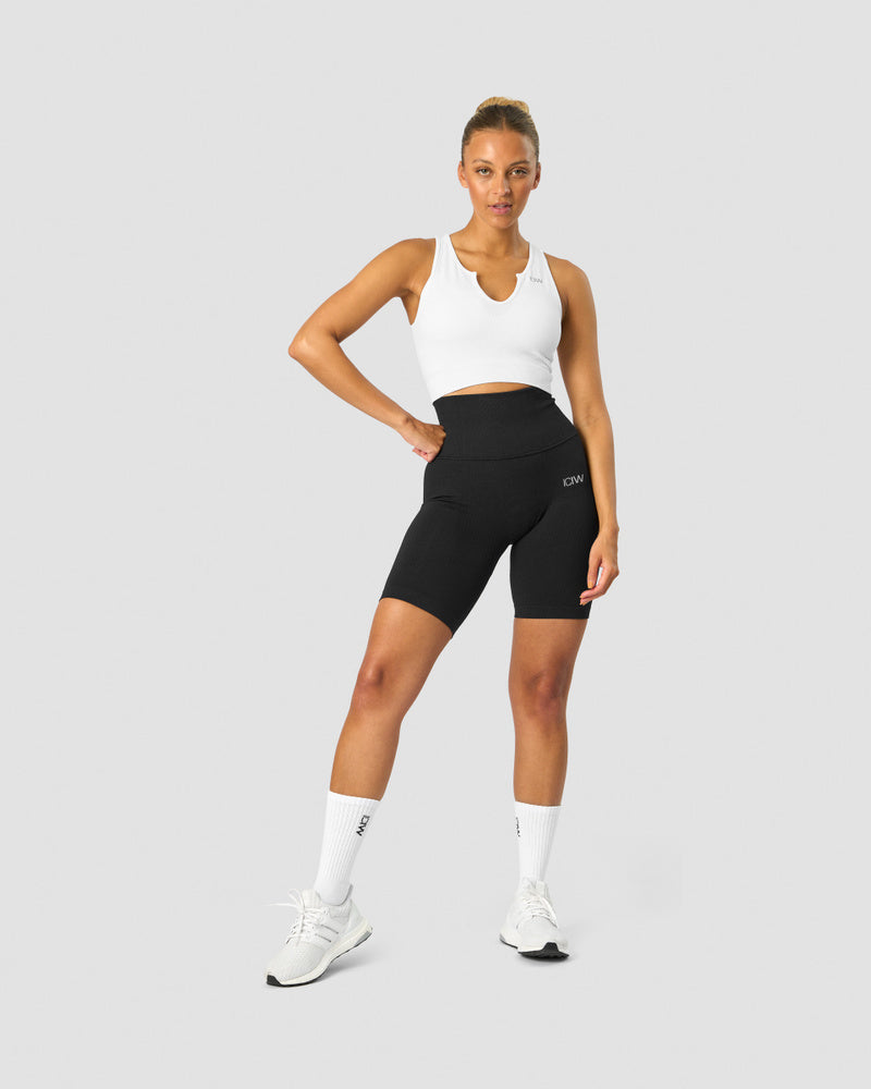 ICIW Ribbed Define Seamless Pocket Biker Shorts Black